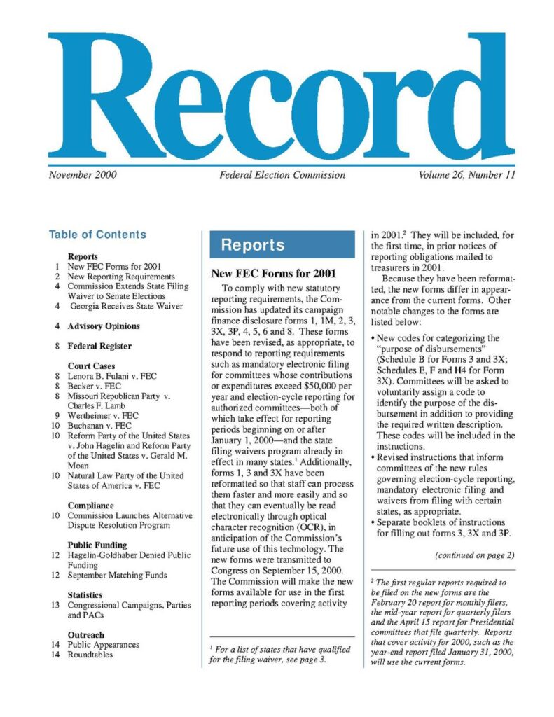 2000 November edition Federal Election Commission Record.pdf